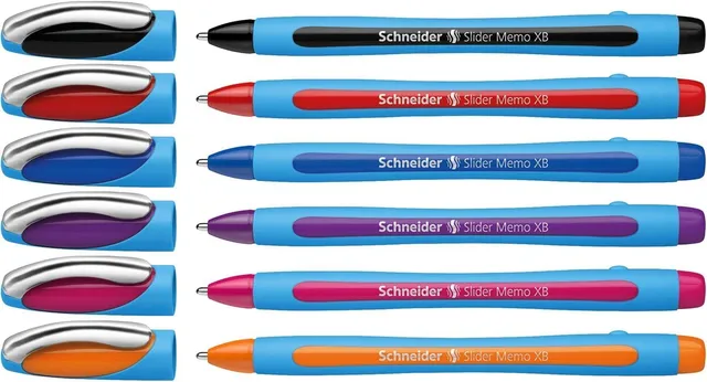schneider-slider-memo-xb-kugelschreiber-mit-kappe-6er-etui-sortiert image 1