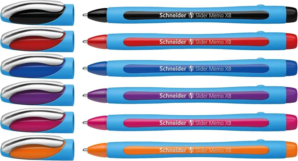 schneider-slider-memo-xb-kugelschreiber-mit-kappe-6er-etui-sortiert image 1