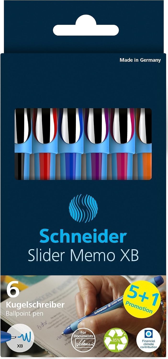 schneider-slider-memo-xb-kugelschreiber-mit-kappe-6er-etui-sortiert image 5