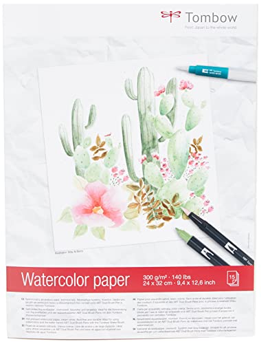tombow-pb-aqua-aquarellblock-satiniert-24-x-32-cm-cremewei-300-g-m-15-blatt image 5