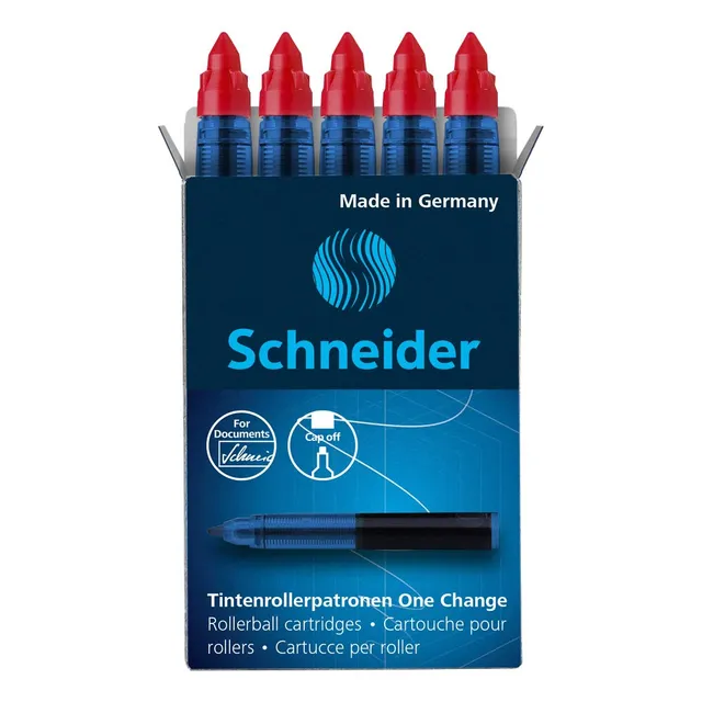 schneider-one-change-rollerpatronen-rot-0-6-mm-dokumentenecht-5-st-ck image 1