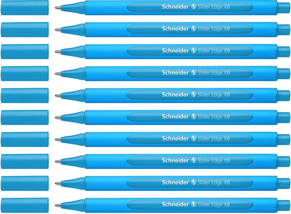 schneider-slider-edge-xb-kugelschreiber-dreikant-xb-hellblau-10er-pack image 1