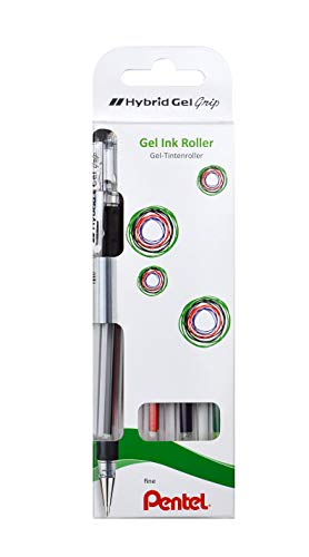 pentel-hybrid-gel-grip-k118-gel-tintenroller-4er-set-schwarz-rot-blau-gr-n-0-3-m image 2