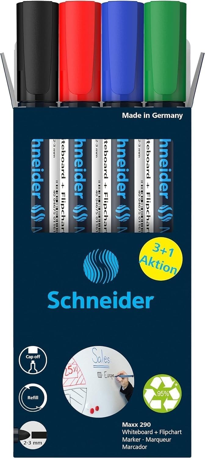 schneider-maxx-290-whiteboard-und-flipchart-marker-etui-4-farben-2-3-mm image 3