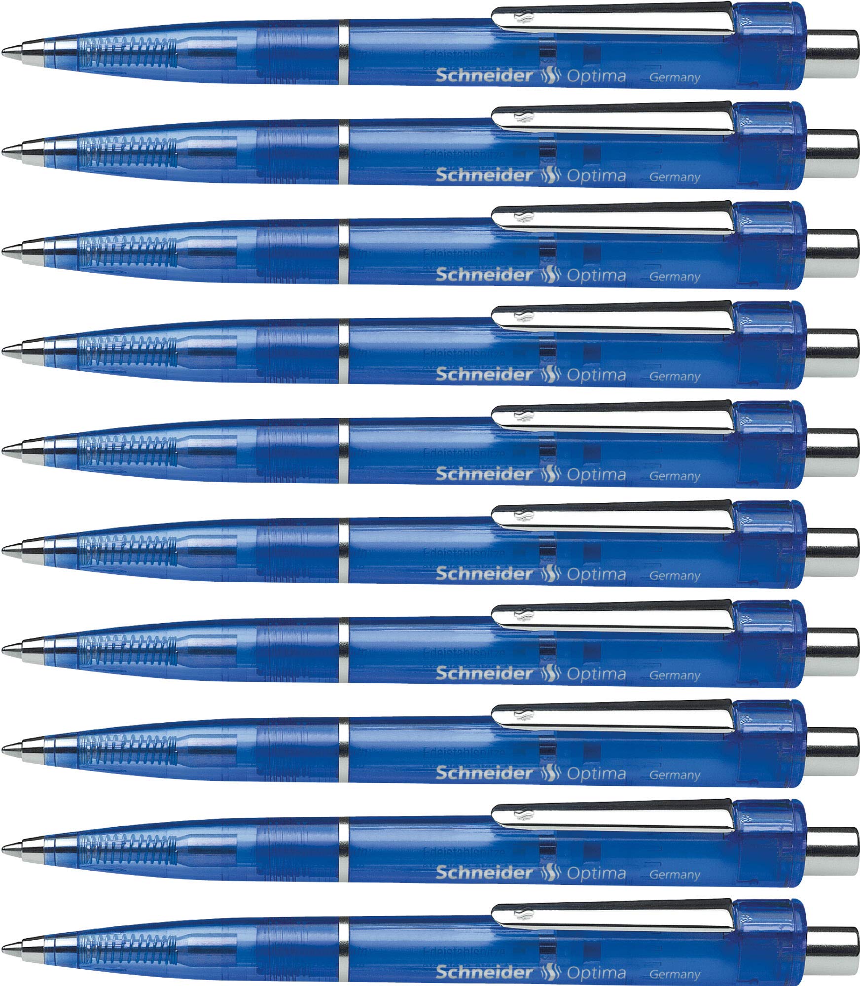 schneider-optima-druckkugelschreiber-m-blau-transparent-10-st-ck image 1