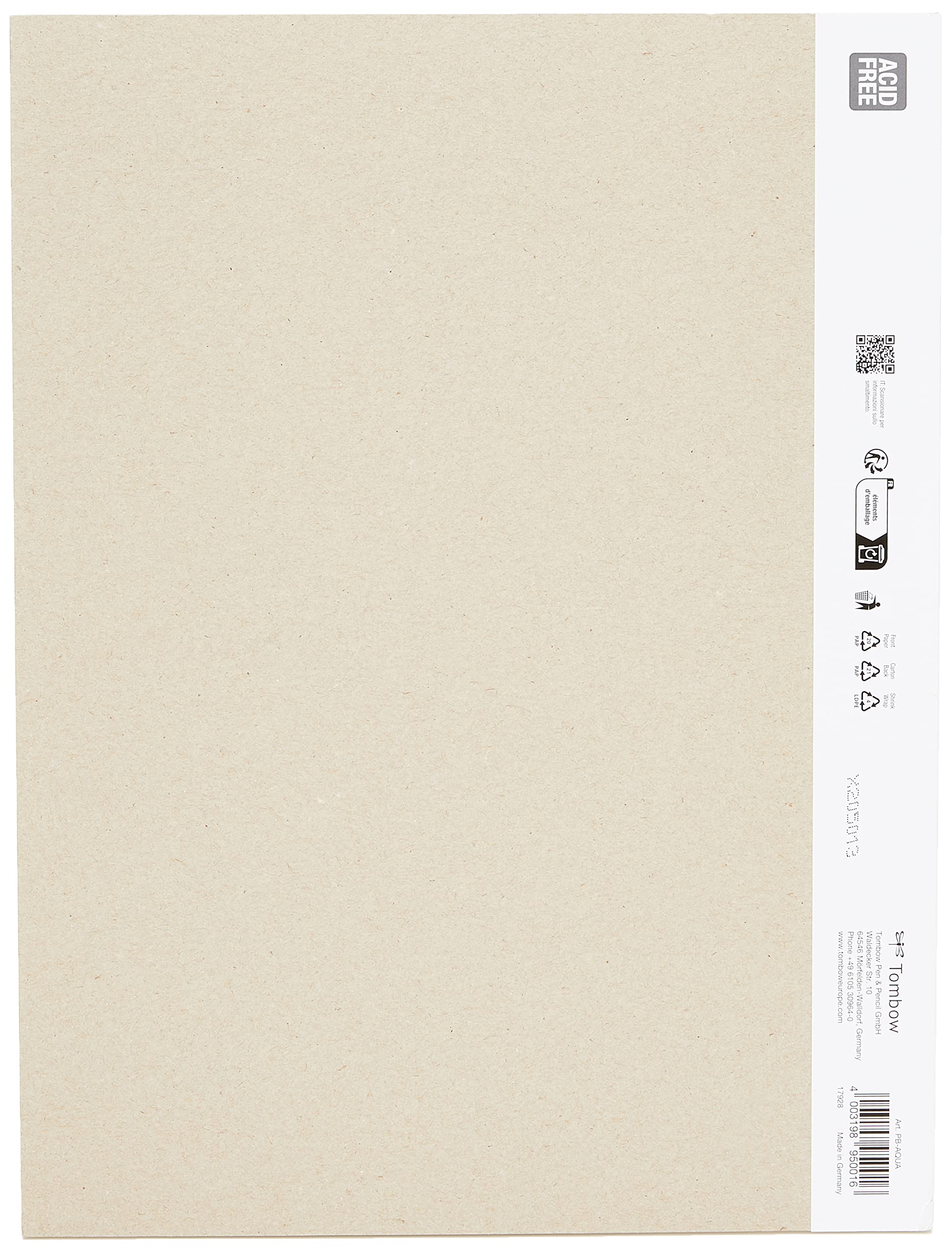 tombow-pb-aqua-aquarellblock-satiniert-24-x-32-cm-cremewei-300-g-m-15-blatt image 2