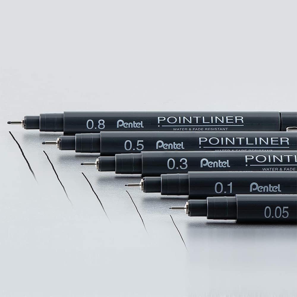 pentel-pointliner-ys20p-8-fineliner-8er-set-schwarz-0-03-0-8-mm image 5