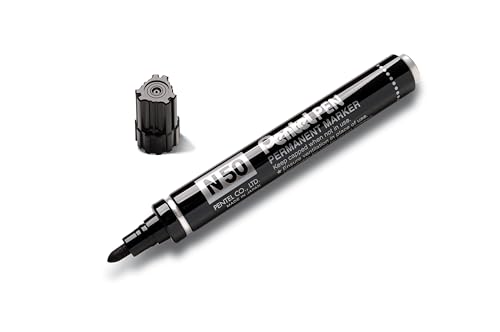 pentel-n50-ae-permanentmarker-aluminiumgeh-use-konische-spitze-schwarz image 7