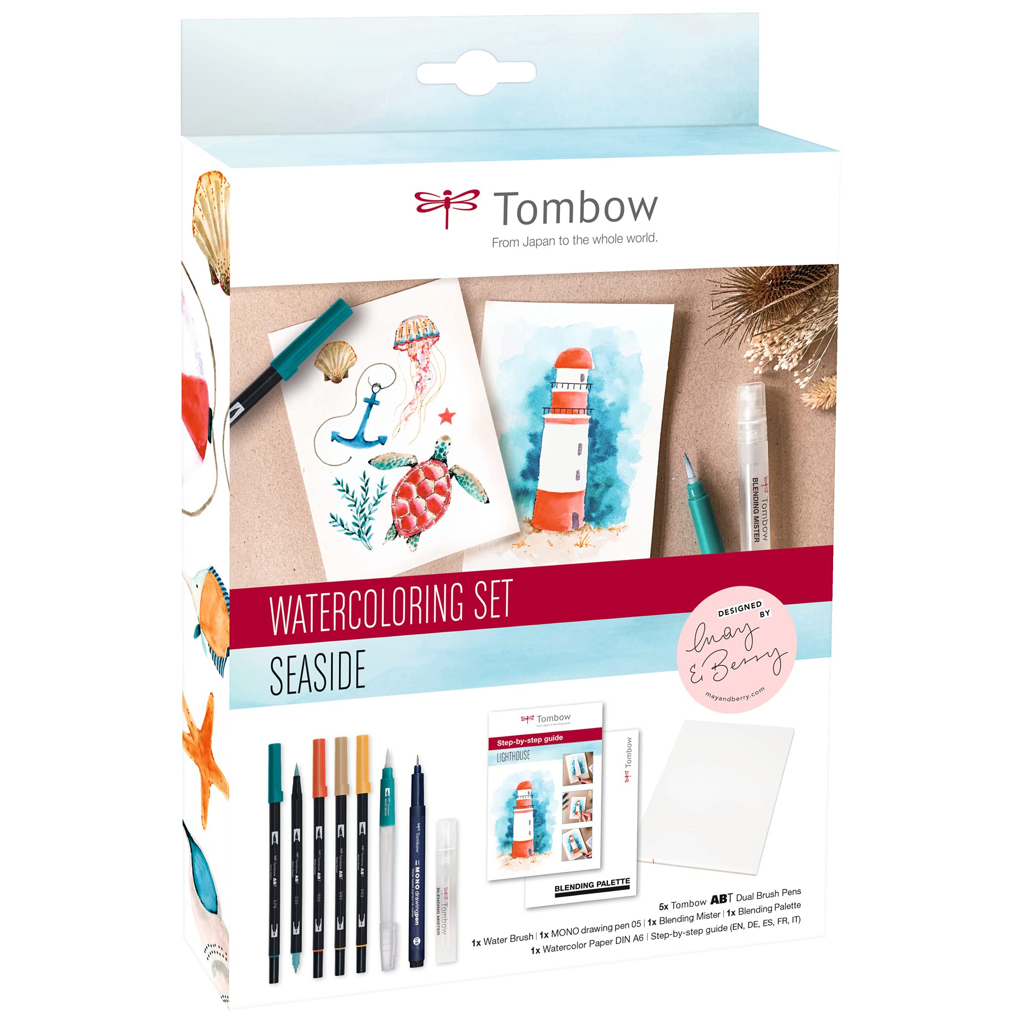 tombow-abt-dual-brush-pen-watercoloring-set-seaside-wcs-sea-24-teilig image 1