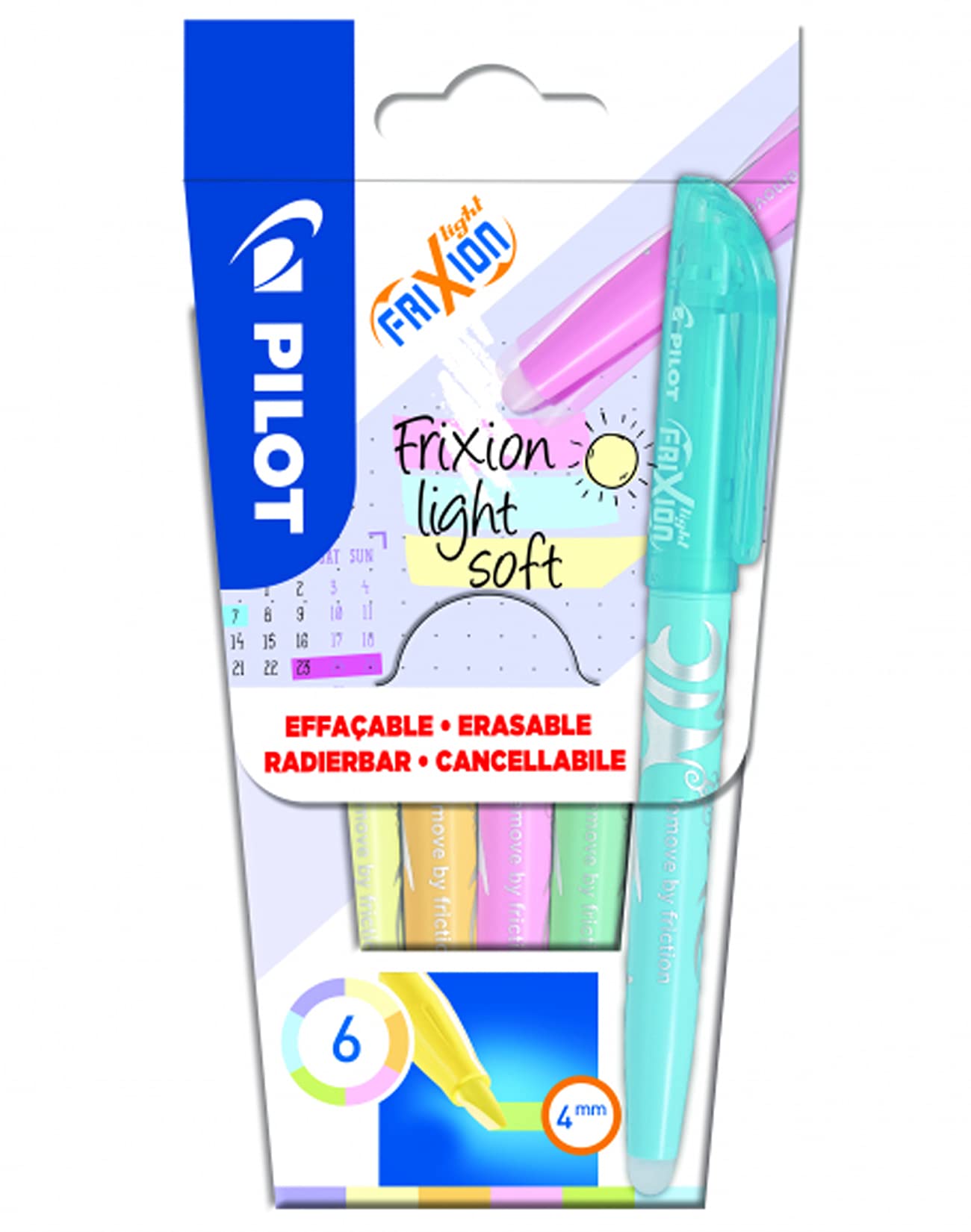 pilot-frixion-light-textmarker-6er-set-radierbar-gelb image 8