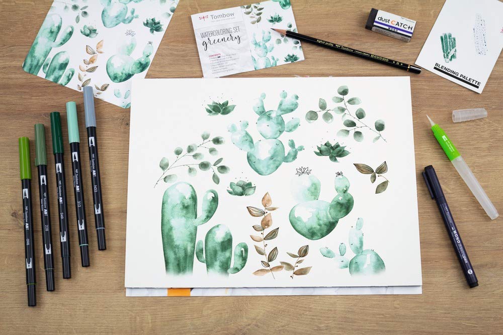 tombow-watercoloring-set-greenery-9-teilig-mit-abt-dual-brush-pens image 2