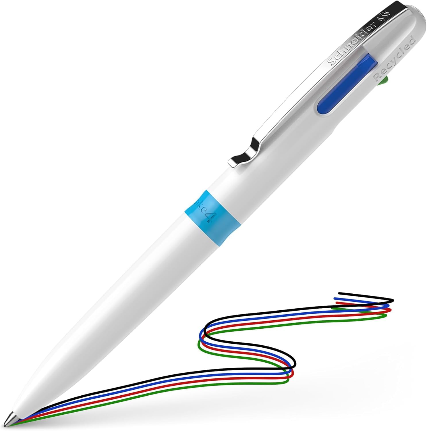 schneider-take-4-mehrfarb-kugelschreiber-4-in-1-wei-hellblau-10-st-ck image 2