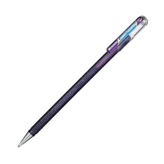 pentel-k110-dvx-dual-metallic-hybrid-gelroller-lila-blau-glitzer-gelstift-0-5-mm image 1