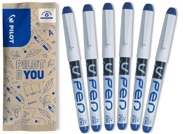 pilot-v-pen-tintenschreiber-m-6er-set-blau image 1