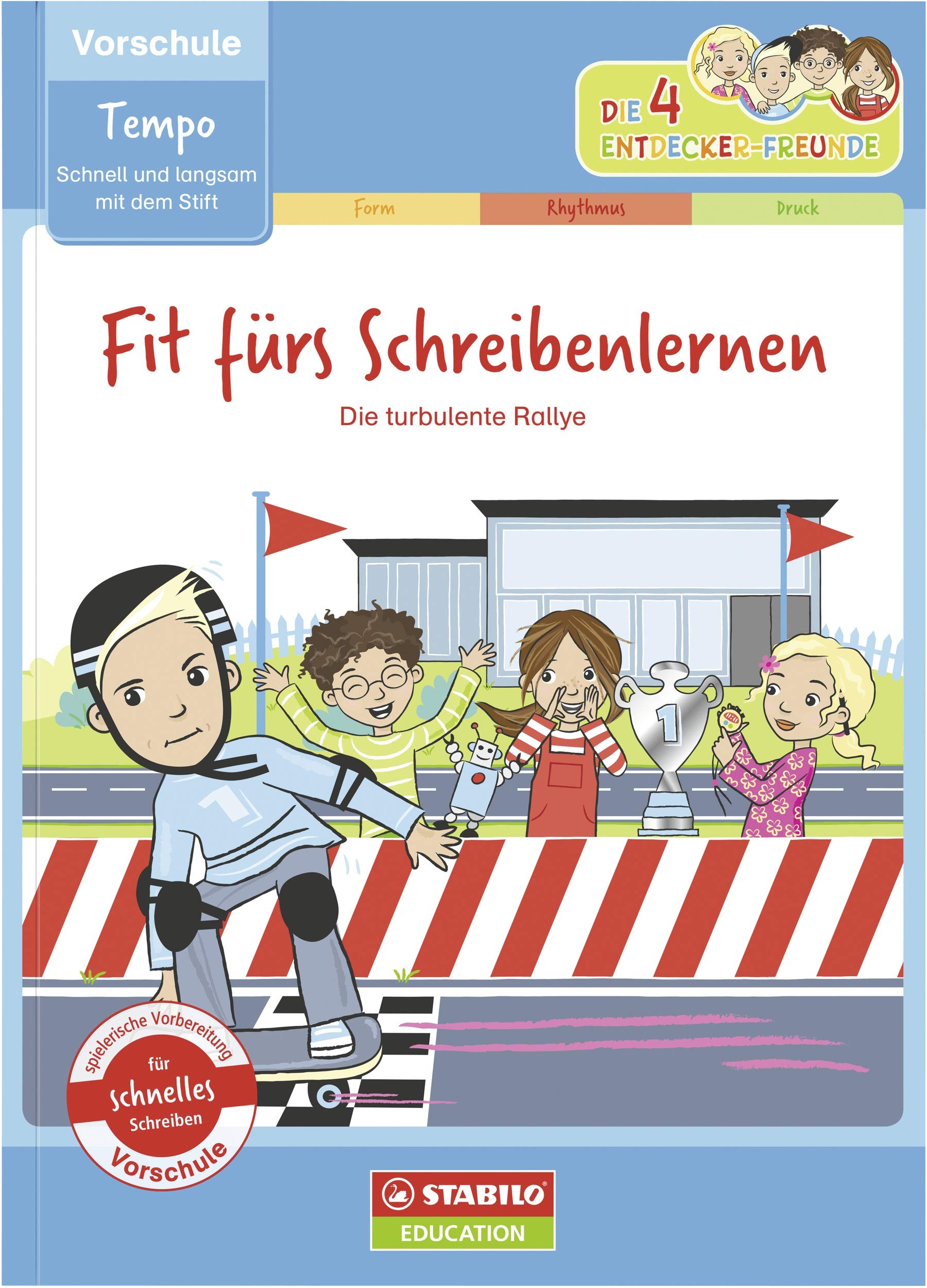 stabilo-fit-f-rs-schreibenlernen-tempo-bungsheft-vorschule-die-4-entdecker-freun image 1
