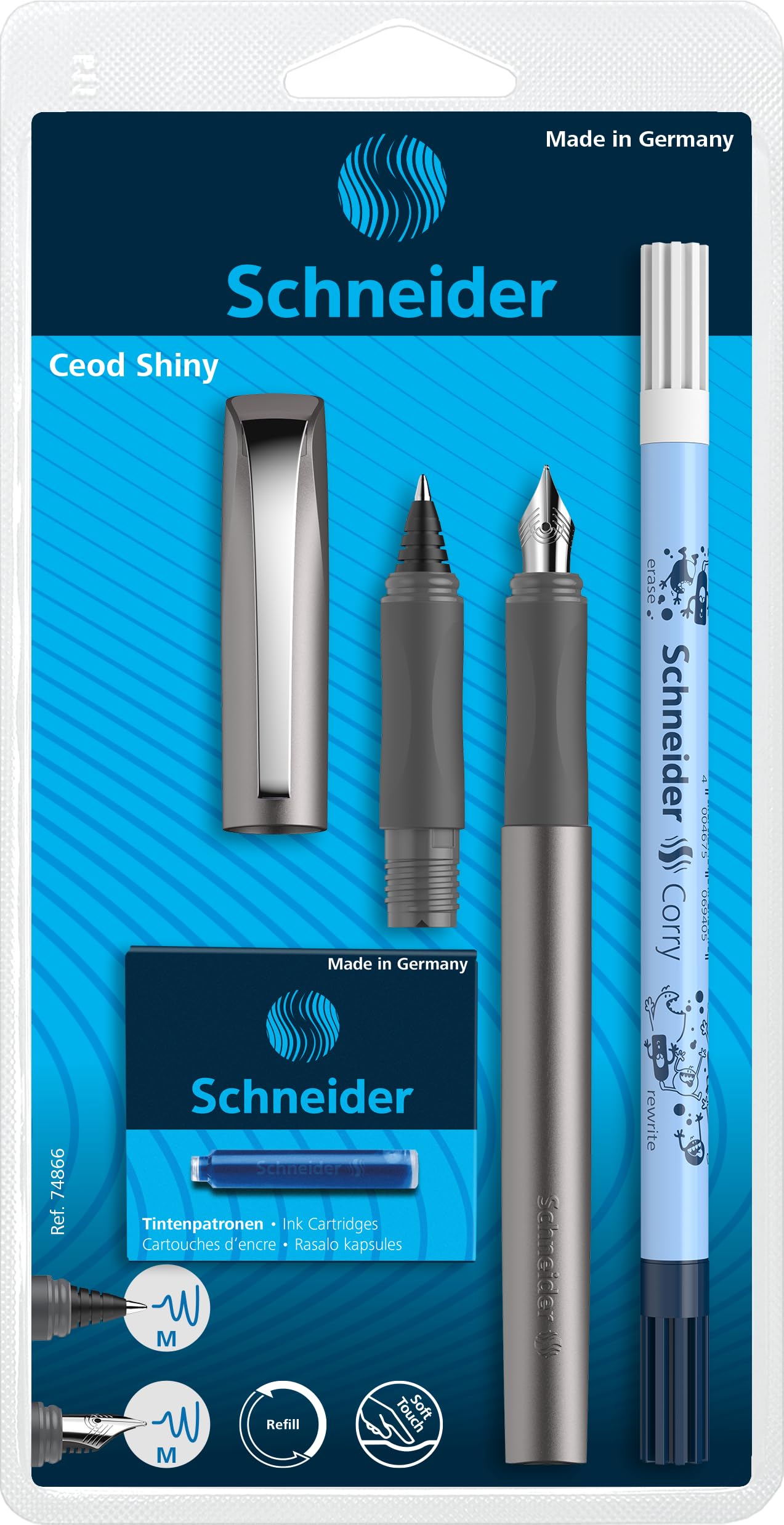 schneider-ceod-shiny-schreibset-9-teilig-lilac-f-ller-tintenroller-tintenkiller image 8