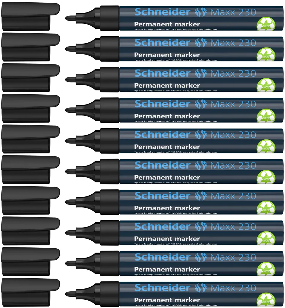schneider-maxx-230-permanent-marker-rundspitze-1-3-mm-10er-pack-schwarz image 1