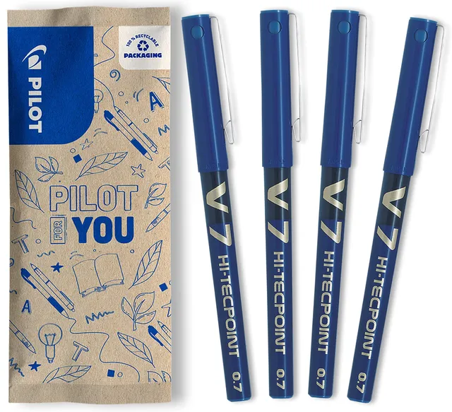 pilot-hi-tecpoint-v7-tintenroller-0-7-mm-4er-set-blau image 1