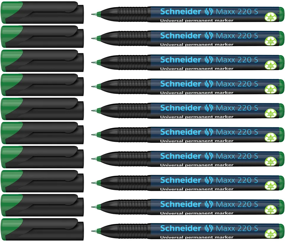 schneider-maxx-220-s-universal-marker-permanent-0-4-mm-10er-pack-gr-n image 1