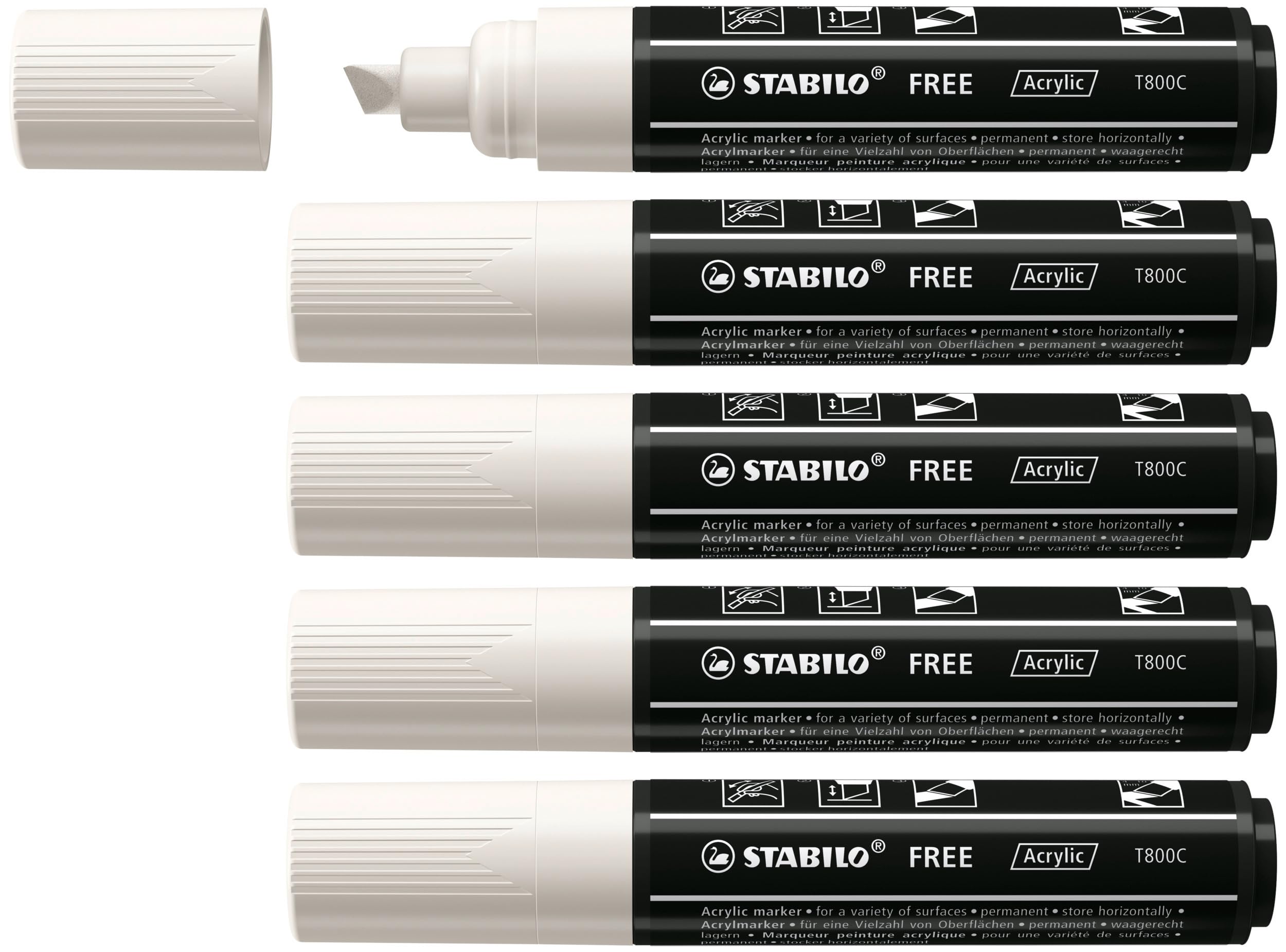 stabilo-free-acrylic-t800c-acrylmarker-stark-deckend-f-r-viele-oberfl-chen image 1