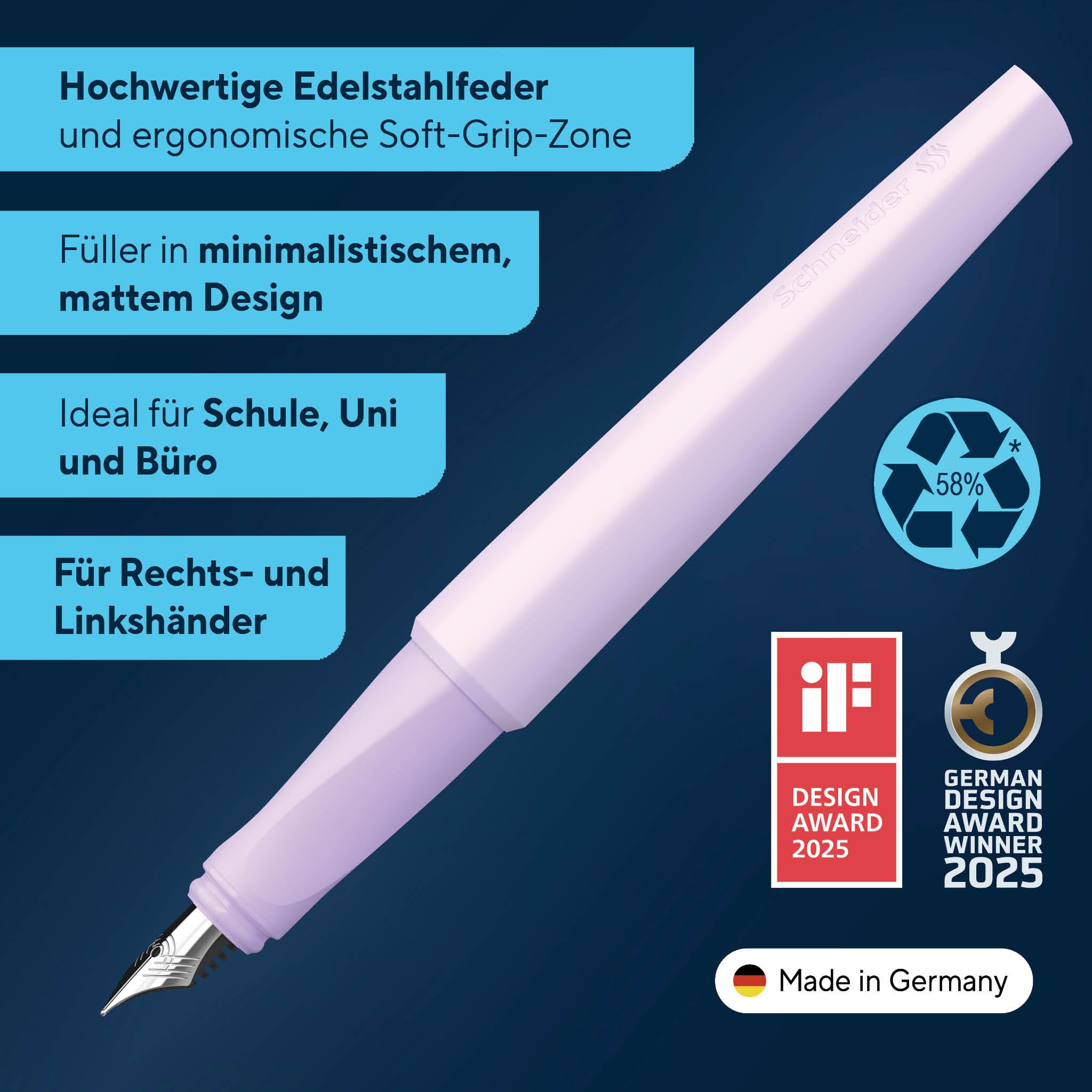 schneider-tomo-schreibset-lavender-f-ller-tintenkiller-6-patronen image 3