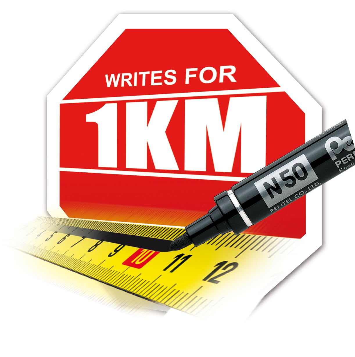 pentel-n50-ae-permanentmarker-aluminiumgeh-use-konische-spitze-schwarz image 3