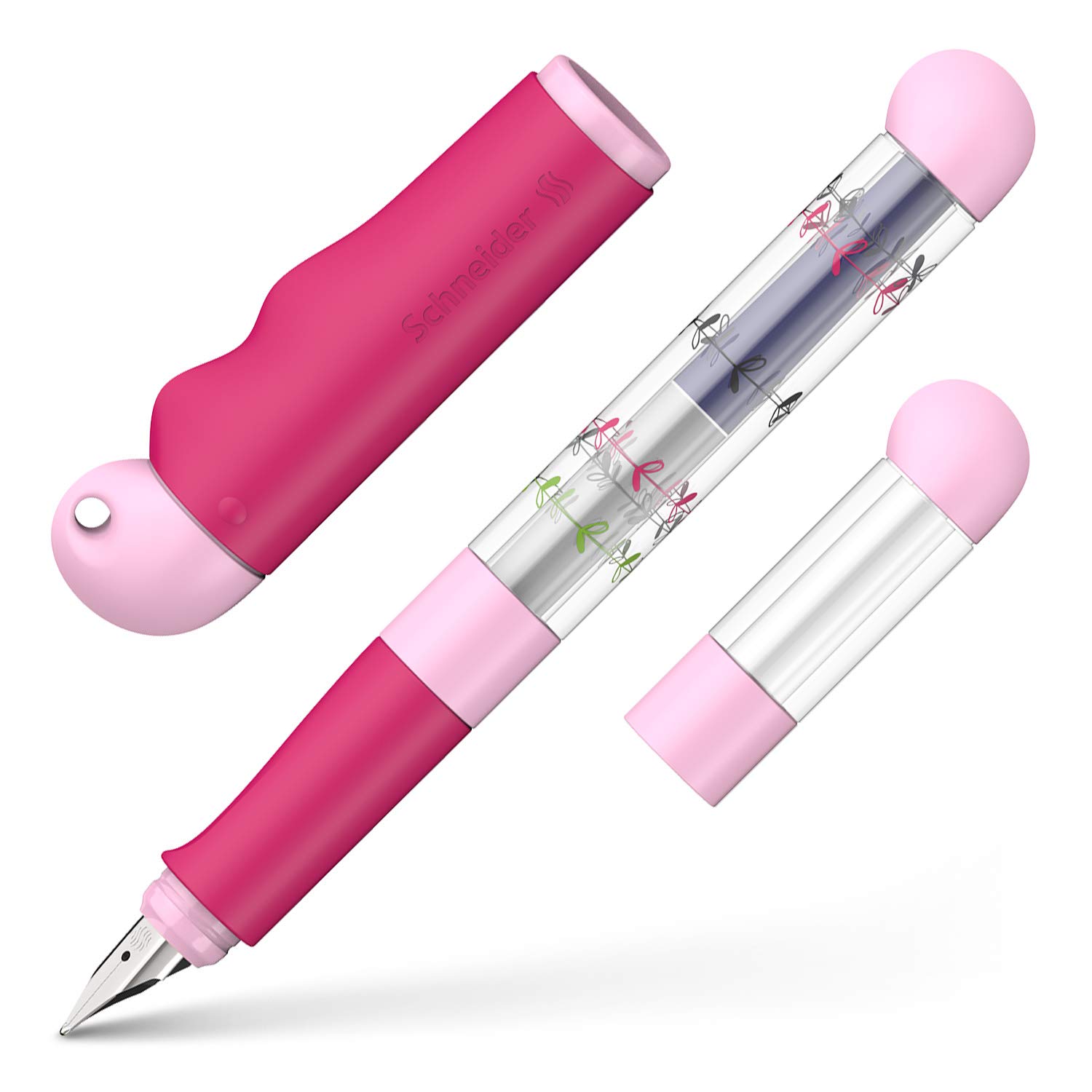 schneider-base-kid-f-ller-f-r-linksh-nder-anf-ngerfeder-rosa-rot-mit-patrone image 5