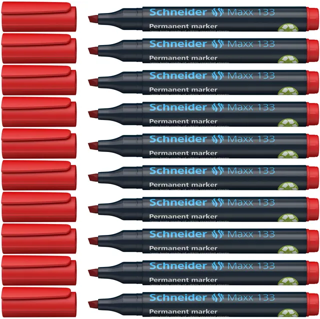 schneider-maxx-133-permanent-marker-keilspitze-1-4-mm-10er-pack-rot image 1