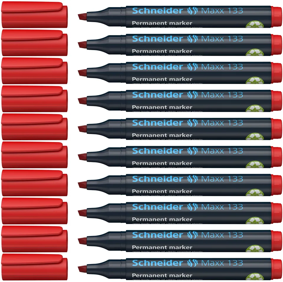 schneider-maxx-133-permanent-marker-keilspitze-1-4-mm-10er-pack-rot image 1