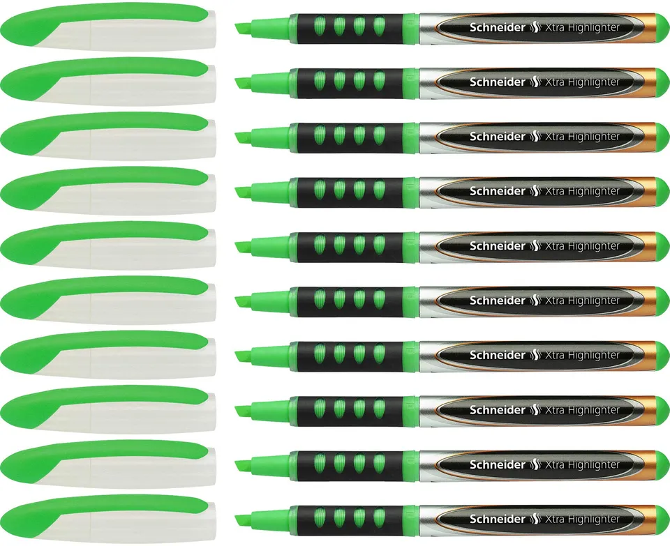 schneider-xtra-140-textmarker-gr-n-10er-packung-keilspitze-1-4-mm-liquid-ink image 1