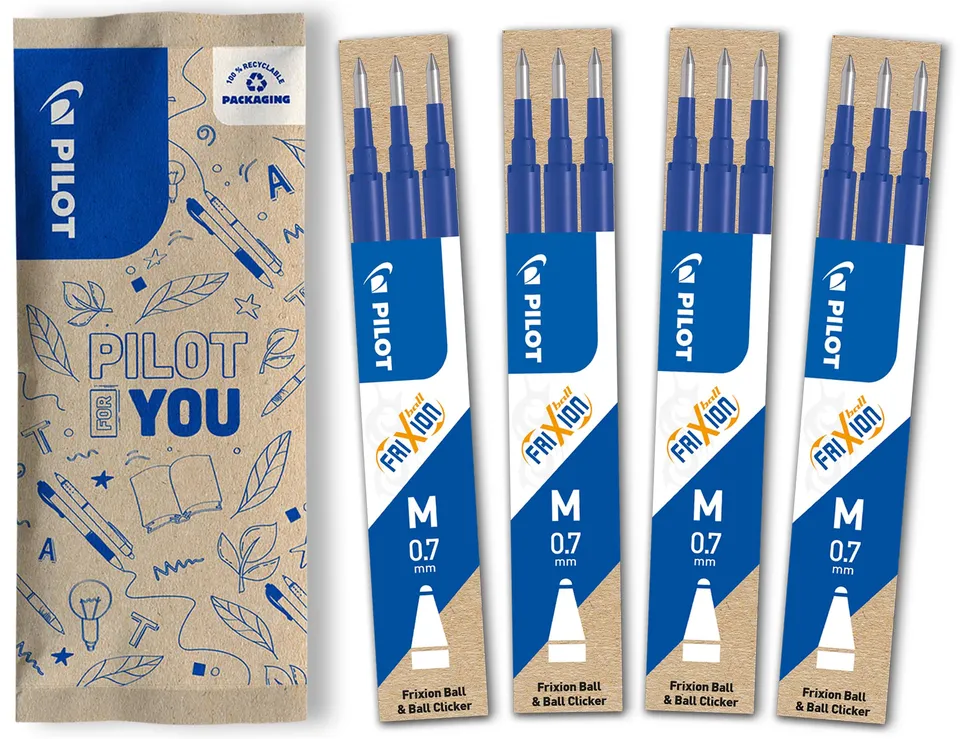 pilot-frixion-ersatzminen-0-7-gel-tintenrollermine-blau-12-st-ck image 1