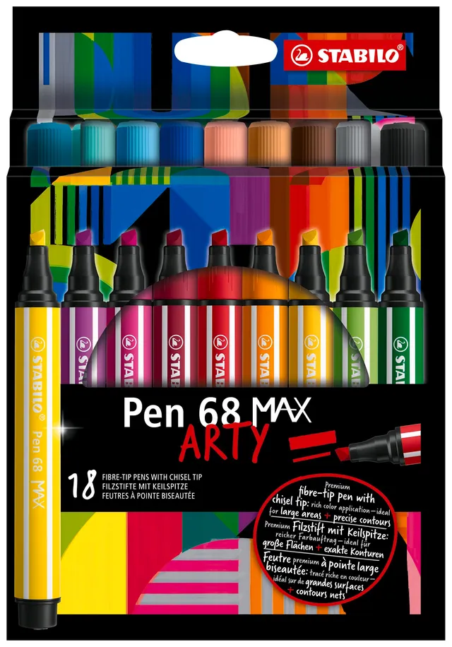 stabilo-pen-68-max-premium-filzstift-mit-dicker-keilspitze-1-5-mm image 1
