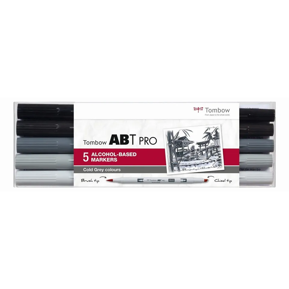 tombow-abt-pro-alkoholmarker-cold-gray-pinsel-und-keilspitze image 1
