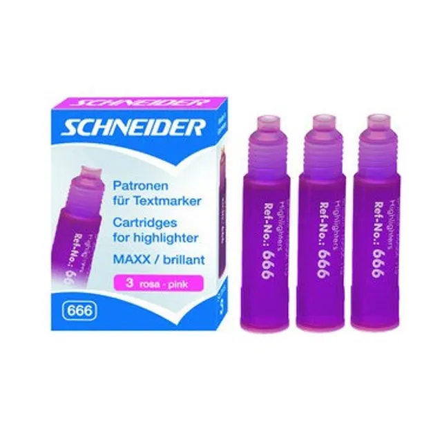 schneider-nachf-llpatrone-666-f-r-textmarker-rosa-3er-pack image 1