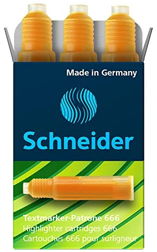 schneider-6666-nachf-llpatrone-f-r-textmarker-mayy-115-brillant-190-orange-3-st- image 1