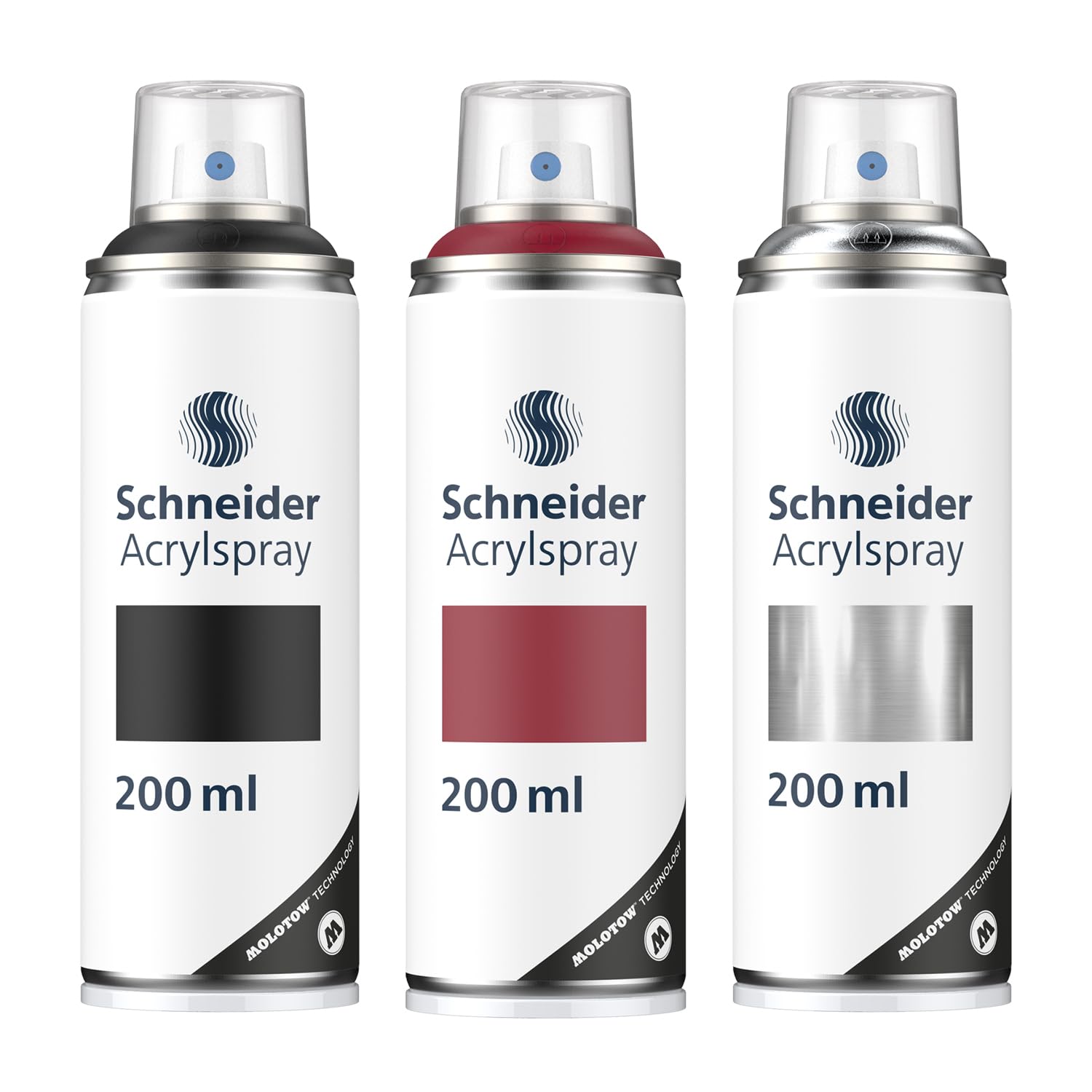 schneider-paint-it-030-supreme-diy-acryllack-3er-set-schwarz-royal-red-silver-me image 1