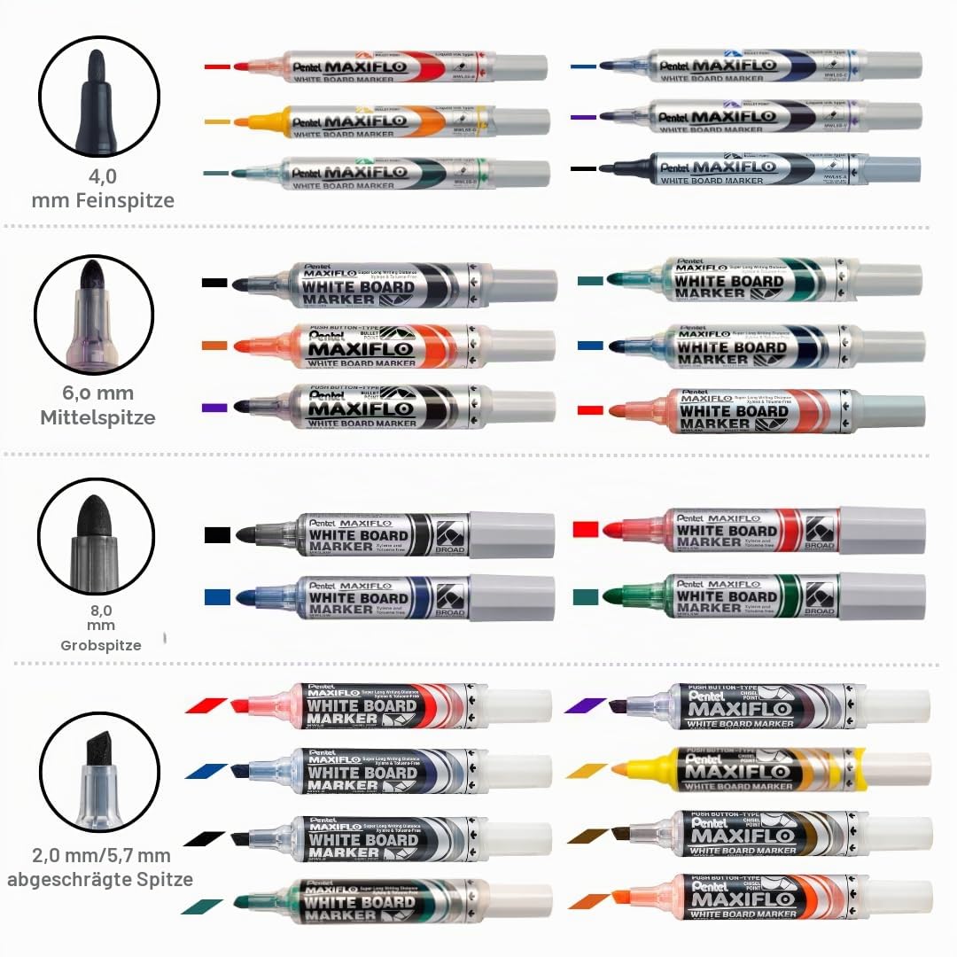 pentel-maxiflo-mwl5m-ao-whiteboard-marker-rundspitze-2-5-mm-schwarz image 6