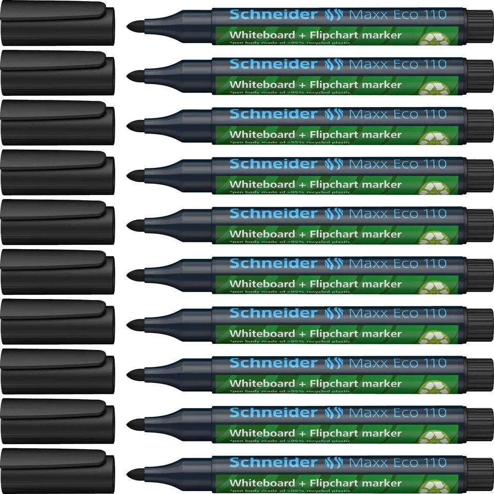 schneider-maxx-eco-110-whiteboardmarker-1-3-mm-schwarz-10er-pack-nachf-llbar image 1