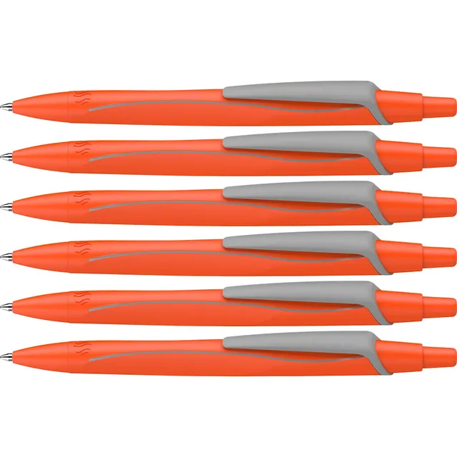 schneider-reco-neon-edition-kugelschreiber-131926-neon-orange-6-st-ck-blau-m image 1