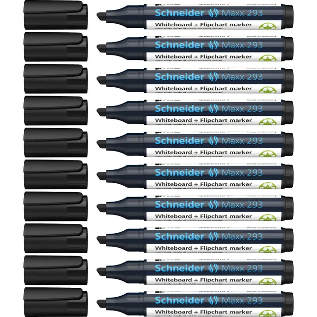 schneider-maxx-293-whiteboardmarker-2-5-mm-schwarz-10er-pack-nachf-llbar image 1