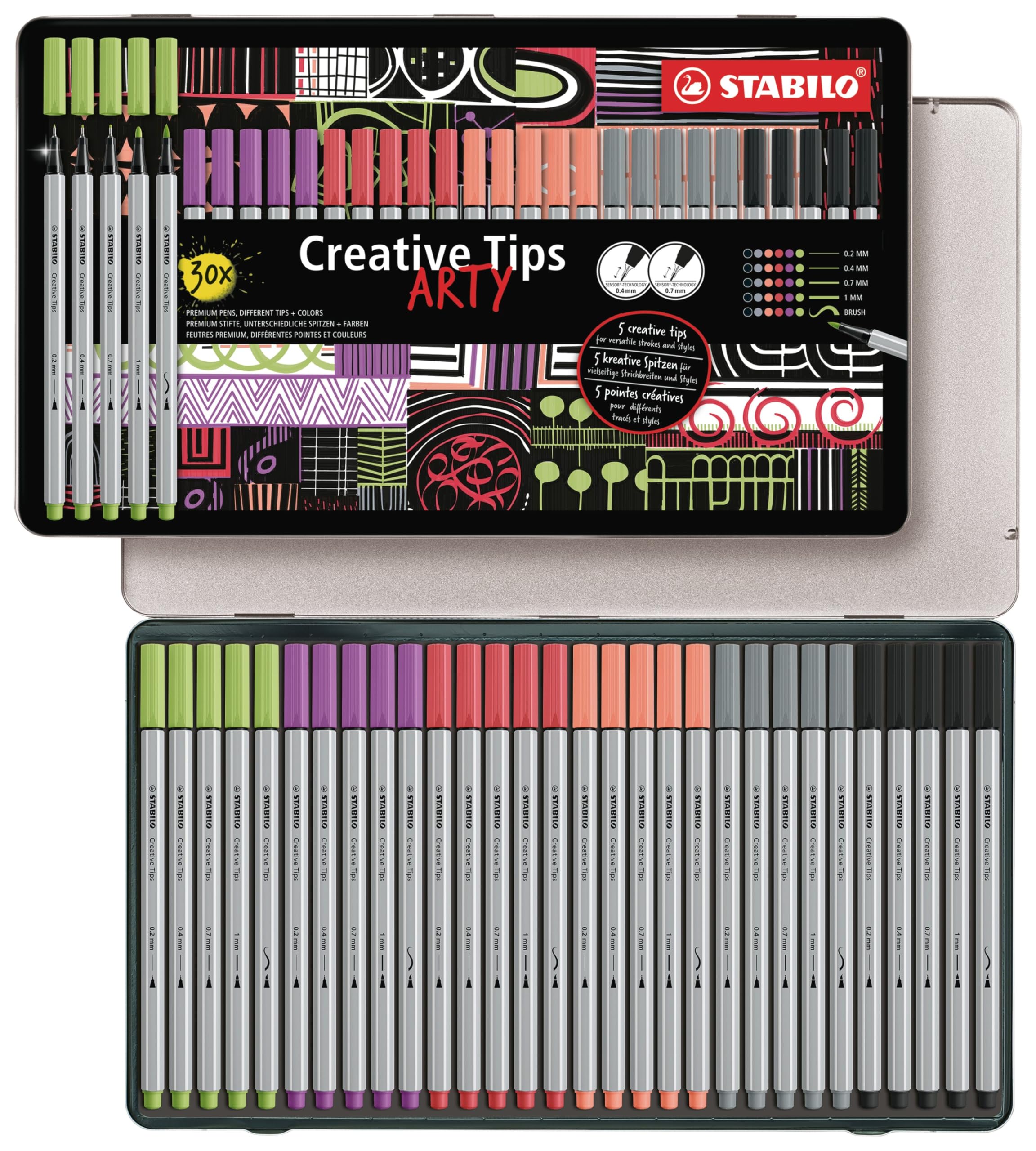 stabilo-creative-tips-multi-liner-set-fineliner-und-filzstift-set image 1