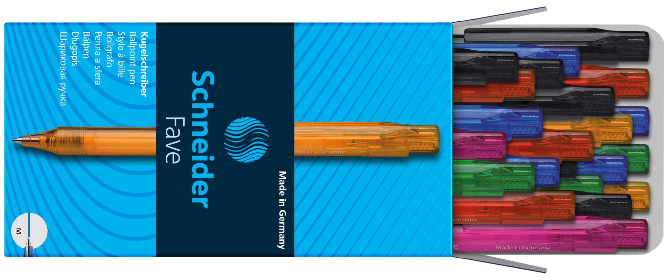 schneider-fave-kugelschreiber-m-50er-pack-sortiert-blau-schreibend image 5