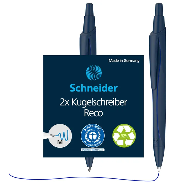 schneider-73183-reco-druck-kugelschreiber-blau-m-2-st-ck image 1