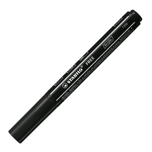 stabilo-free-acrylic-t300-acrylmarker-rundspitze-2-3-mm-schwarz image 1