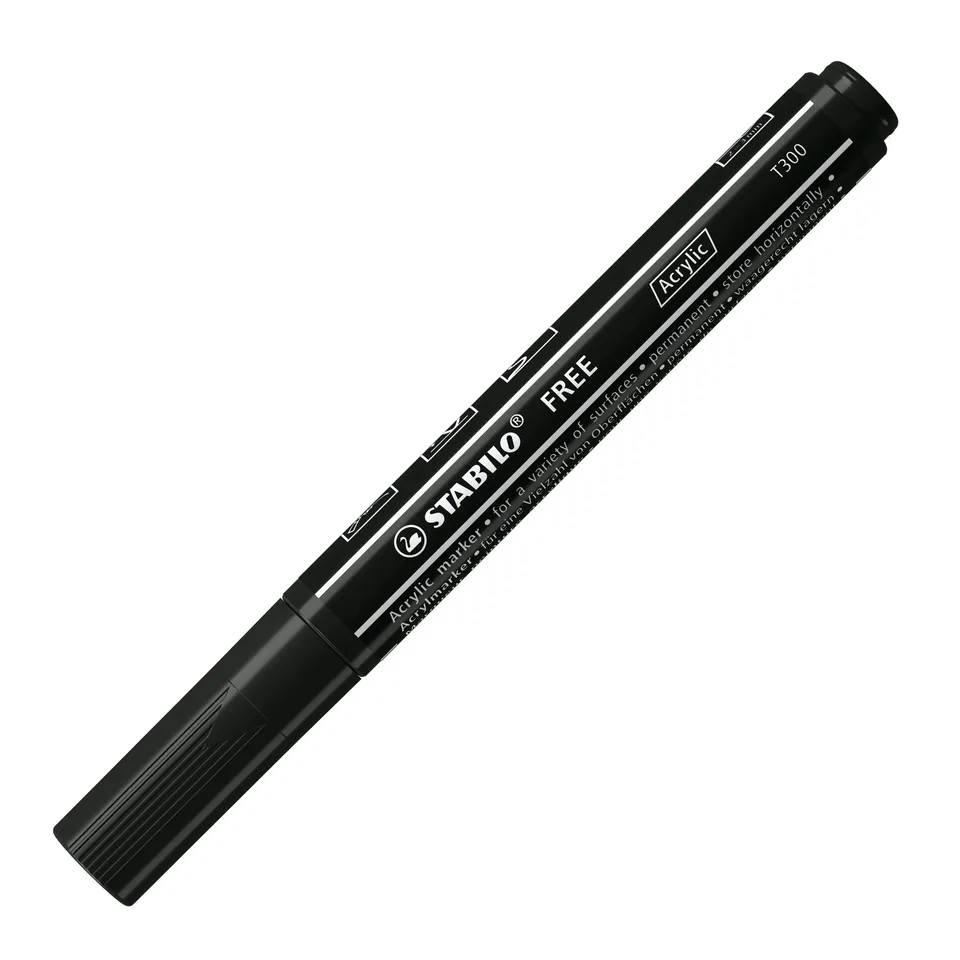 stabilo-free-acrylic-t300-acrylmarker-rundspitze-2-3-mm-schwarz image 1