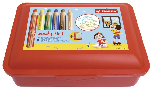 stabilo-woody-3-in-1-buntstift-wasserfarbe-wachsmalkreide-6er-pack-in-box-6-farb image 1