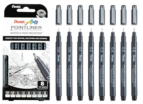 pentel-pointliner-ys20p-8-fineliner-8er-set-schwarz-0-03-0-8-mm image 7
