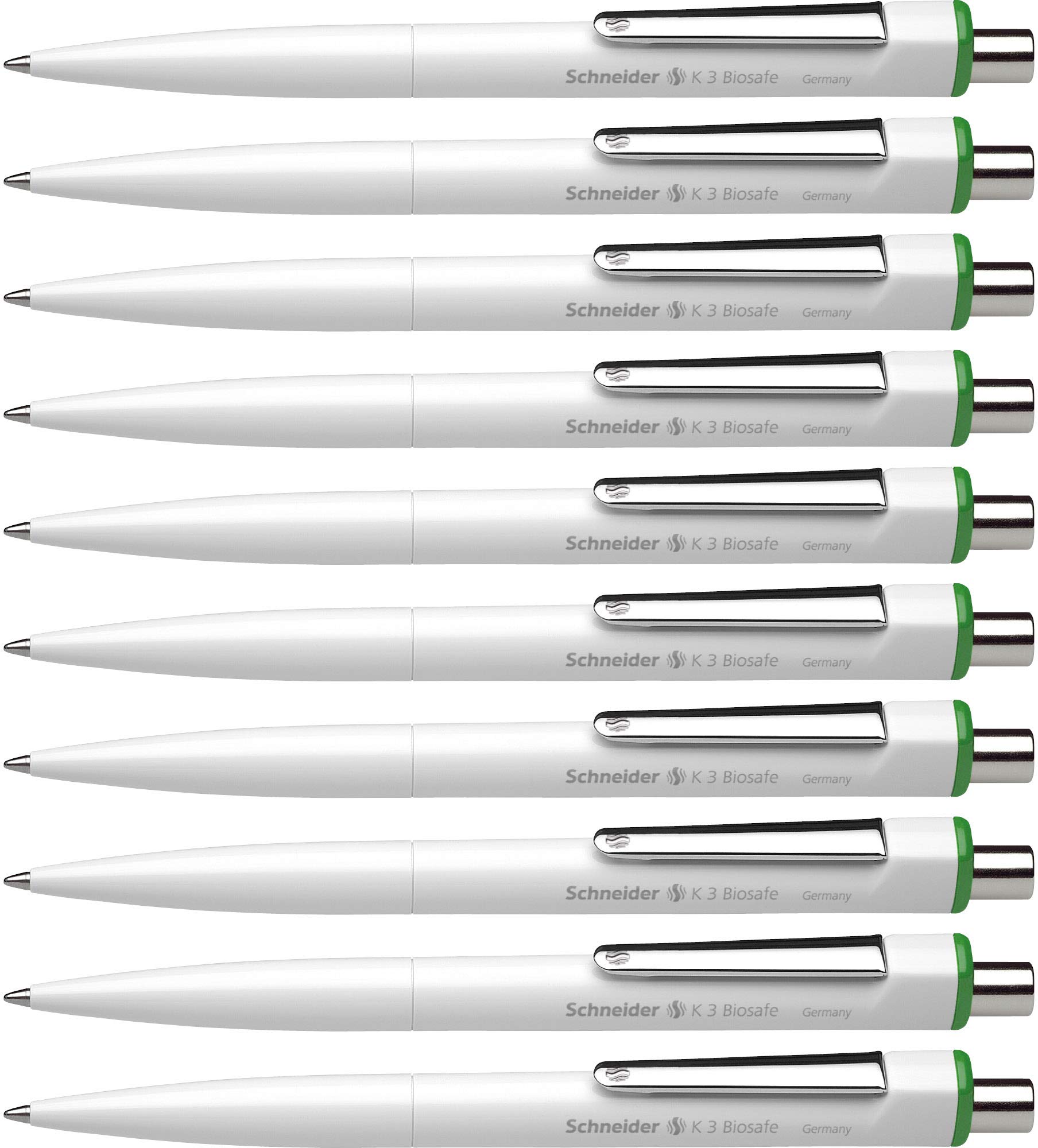 schneider-k-3-biosafe-kugelschreiber-m-gr-n-10er-pack-dokumentenecht image 1