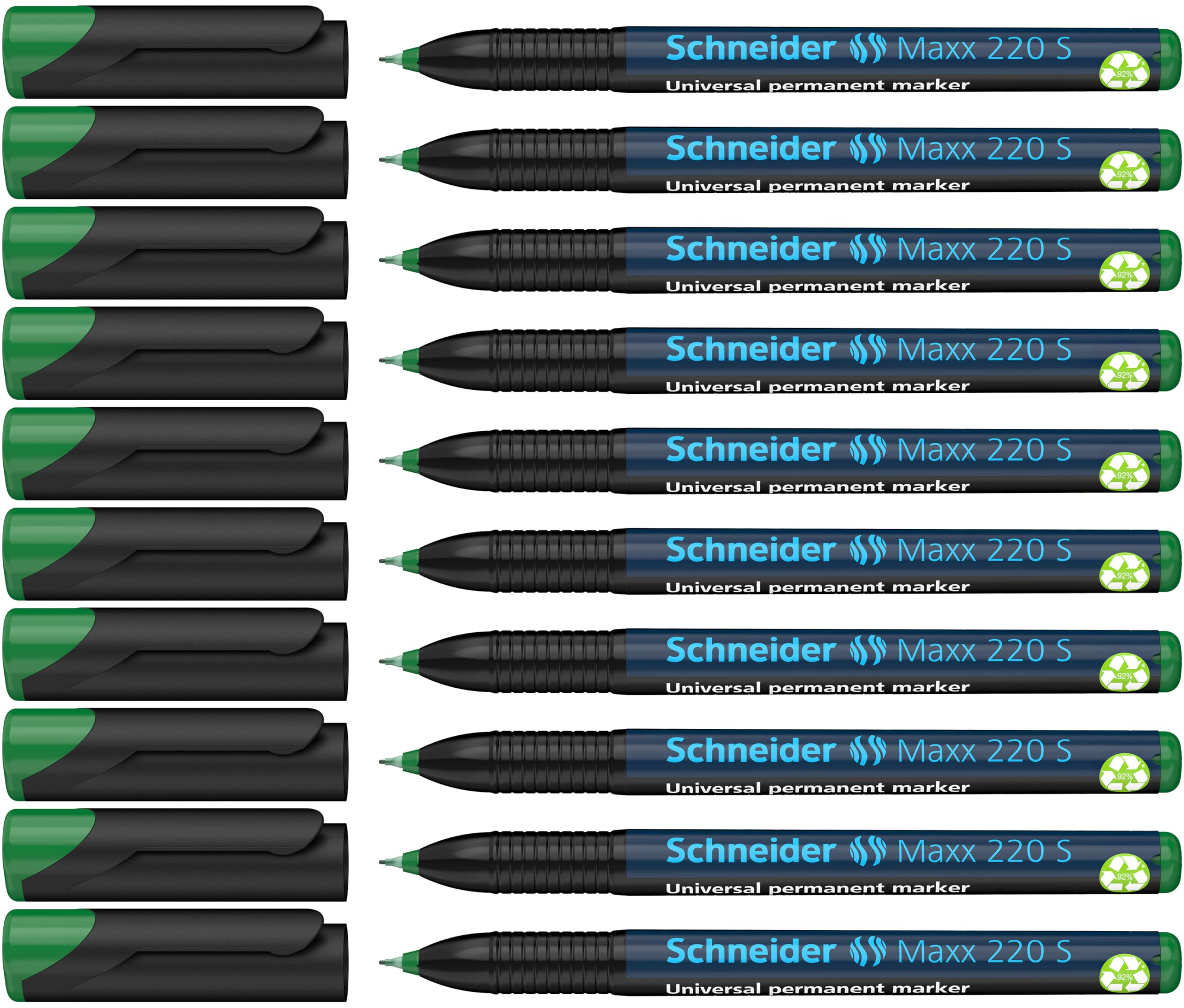 schneider-maxx-220-s-universal-marker-permanent-0-4-mm-10er-pack-gr-n image 1