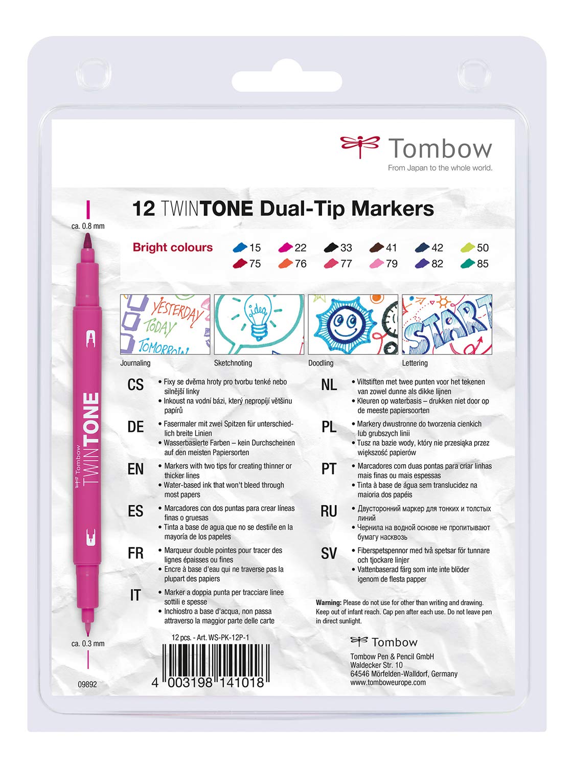 tombow-twintone-marker-set-bright-12-farben-dual-tip image 2